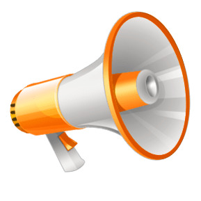 yellow and white megaphone clipart